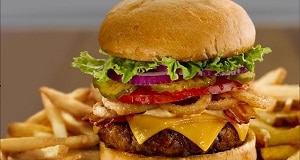 Burger at Perkins Family Restaurant