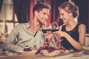 couple drinking wine