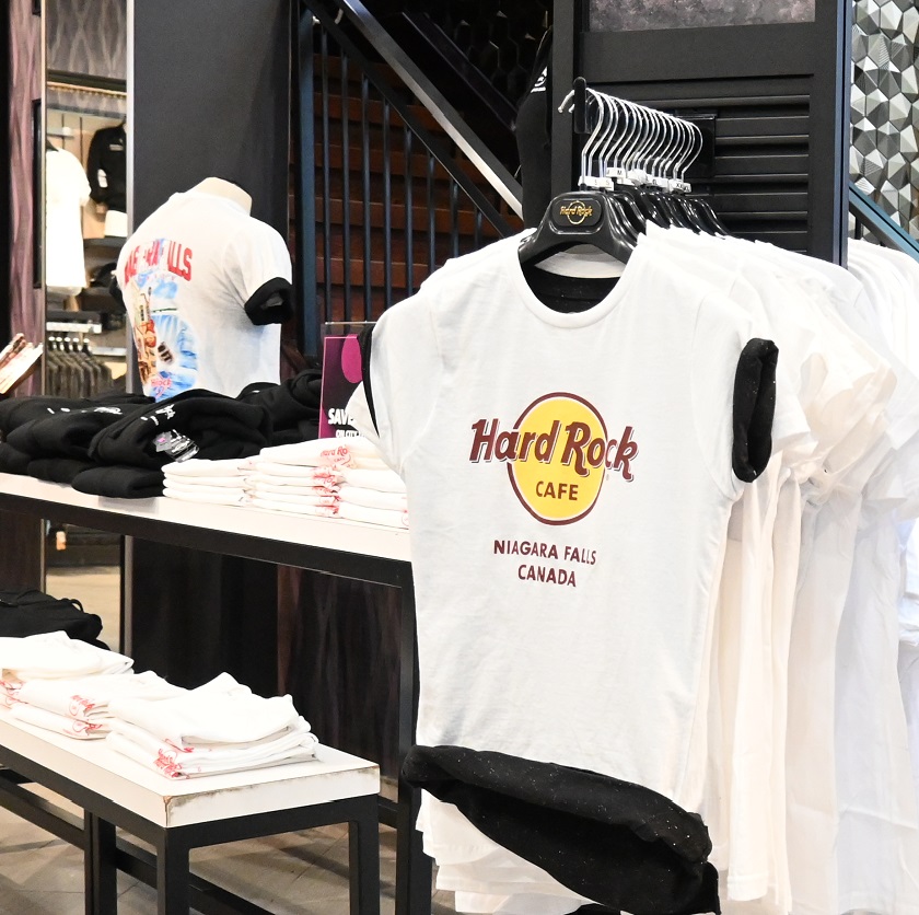 T-shirts for sale at the Hard Rock Shop, Niagara Falls